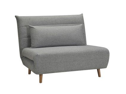 Moderní šedé rozkládací křeslo SPIKE s dřevěnými nohami