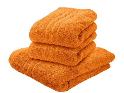 Osuška Classic 70 x 140 cm oranžová, 100% bavlna s elegantní bordurou