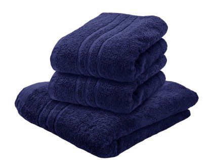 Osuška Classic 70 x 140 cm tmavě modrá, 100% bavlna s elegantní bordurou