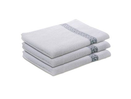 Osuška GREEK 70 x 130 cm bílá, 100% bavlna s elegantní vzorovanou bordurou