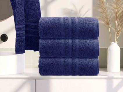 Ručník Comfort 50 x 100 cm tmavě modrý, 100% bavlna do moderní koupelny