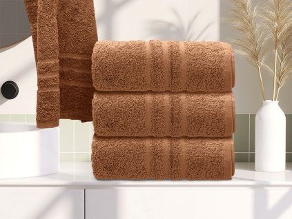 Ručník Comfort 50 x 100 cm hnědý, 100% bavlna do moderní koupelny