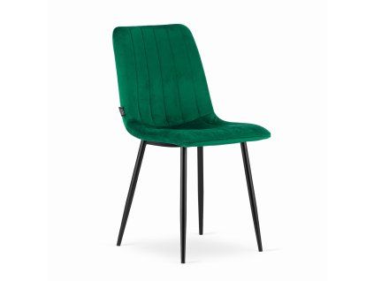 44898 zelena sametova zidle lava s cernymi nohami moderni elegance