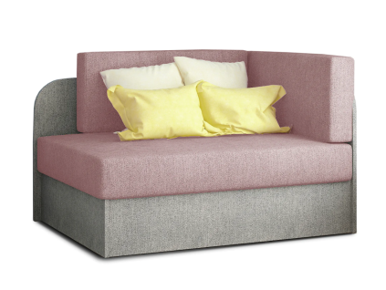 Malá rozkládací pohovka ROSA světle růžová/světle šedá s elegantním designem