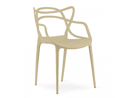 56058 2 moderni bezova plastova zidle kato s elegantnim designem