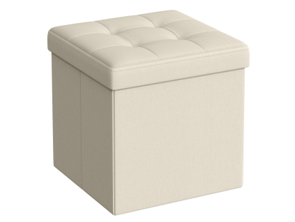 Taburet s úložným prostorem OTTOMAN 30x30 cm, krémový – stylový a praktický