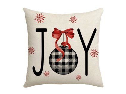 Stylový vánoční povlak na polštář JOY 45x45 cm, béžový