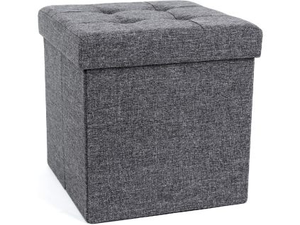 Šedý taburet s úložným prostorem LAFINA 38x38 cm pro každou místnost