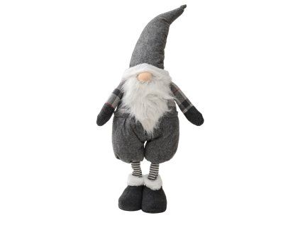Vánoční dekorativní trpaslík GNOME 90 cm, šedý pro moderní výzdobu