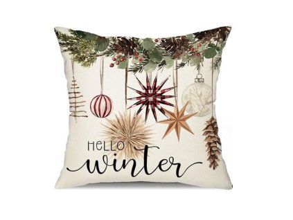 Vánoční povlak na polštář BOHO WINTER 45x45 cm – stylový zimní dekor