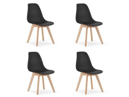 Moderní jídelní židle KITO černá – sada 4 ks pro elegantní jídelnu