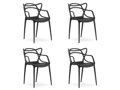 66770 31 moderni plastove zidle kato cerne sada 4 ks pro stylovy interier