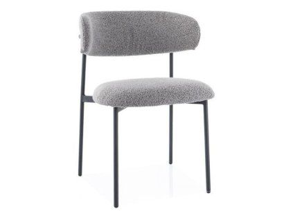 Šedá jídelní židle ELTON s černými nohami a moderním designem
