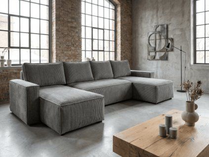 76994 seda sedaci souprava do u smart cosaro 295x140 cm s modernim designem a pohodlnym zebrovanym calounenim