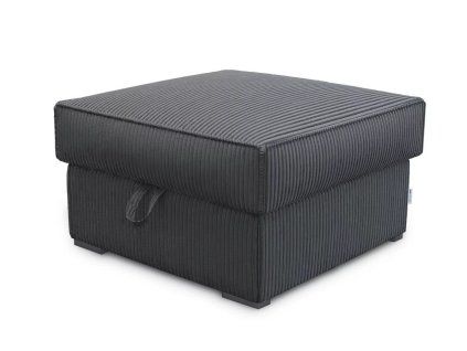 Tmavě šedý taburet COSARO s úložným prostorem 65x65 cm – elegantní a praktický