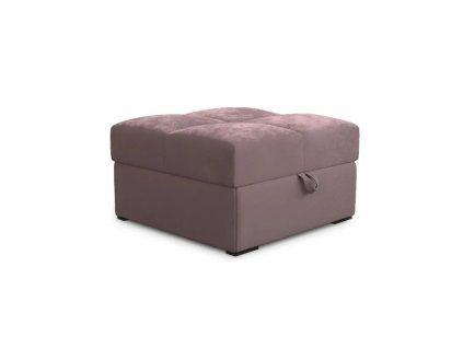Růžový taburet ZENOVA s úložným prostorem 65 x 65 cm – stylový a praktický doplněk do interiéru.