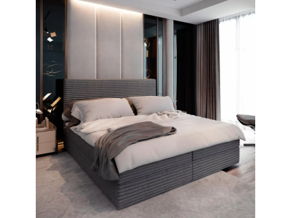 Čalouněná postel boxspring ISPIRA 140x200 cm – elegantní šedá