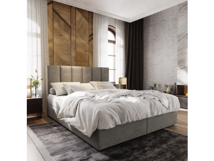 Luxusní čalouněná postel boxspring MERALIS 160x200 cm šedá
