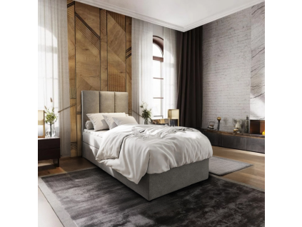 Čalouněná postel boxspring MERALIS 90x200 cm šedá – moderní elegance