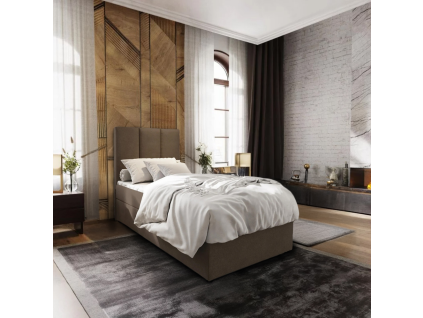 Čalouněná postel boxspring MERALIS 90x200 cm hnědá – moderní elegance
