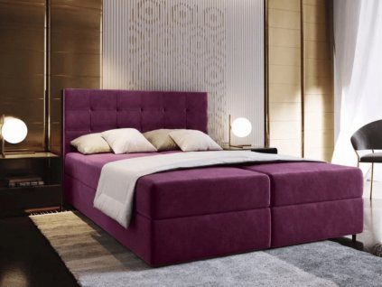 Boxspring postel GLORIEN 180x200 cm s vysokým čelem – prémiový komfort