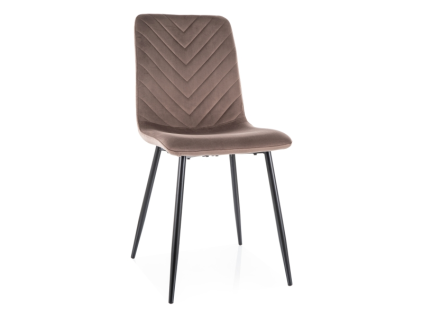 Elegantní jídelní židle DAREN VELVET cappuccino s prošívaným sametem