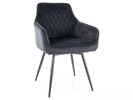 Elegantní jídelní židle MARLO VELVET černá – luxusní sametový design