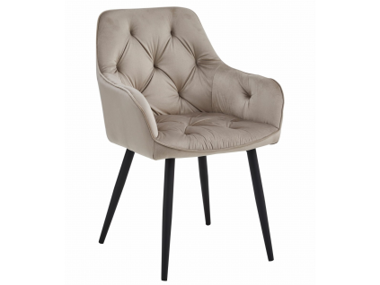 Elegantní jídelní křeslo JORK VELVET béžové se sametovým povrchem