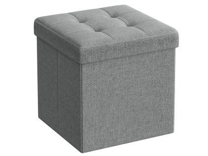 Taburet OTTOMAN 30x30 cm – šedý, skládací s praktickým úložným prostorem do každé domácnosti