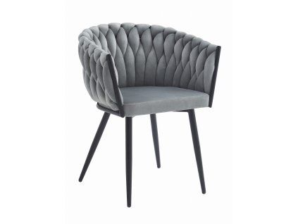 Elegantní jídelní křeslo ORION VELVET světle šedé do moderní jídelny