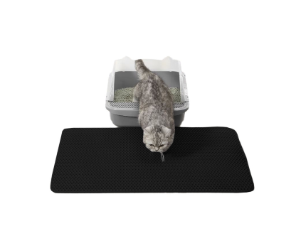 15411 Mata pod kuwete Praktická podložka před kočičí toaletu 60x45 cm černá pro čistý domovczarna