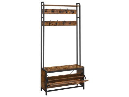 Předsíňová stěna TAYLOR 180x85 cm rustikálně hnědá s botníkem