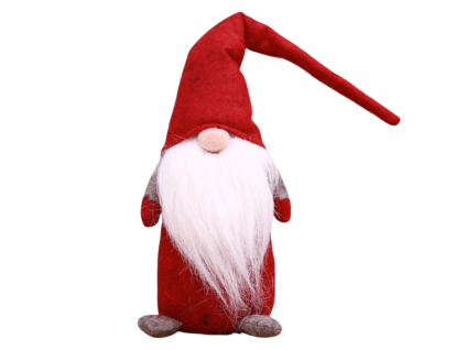 Vánoční skřítek HAPPY GNOME červený 44 cm dekorace na Vánoce