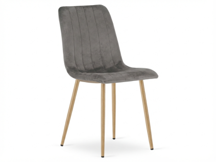 Elegantní šedá sametová židle LAVA PEWTER GREY do moderní jídelny