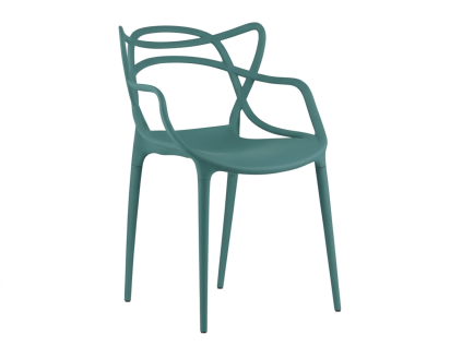 92349 4 moderni petrolejova plastova zidle kato s designovym operadlem