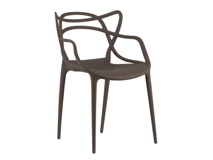 92361 4 designova hneda plastova zidle kato do moderniho interieru