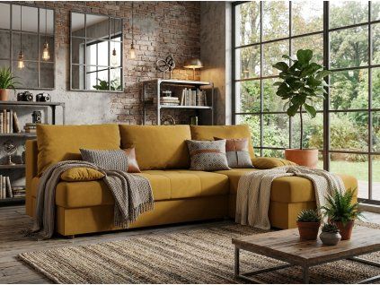 93475 3 rozkladaci oboustranna sedaci souprava do l venoria slim 200x143 cm horcicova 2 polstarky zdarma
