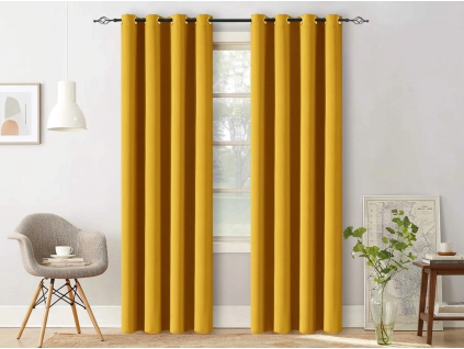 Závěs OXFORD 140x250 cm žlutý stylové stínění pro moderní bydlení
