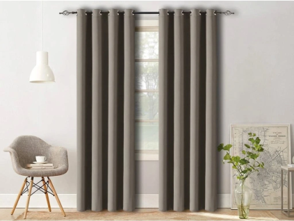 Závěs OXFORD 140x270 cm šedohnědž elegantní závěs do ložnice