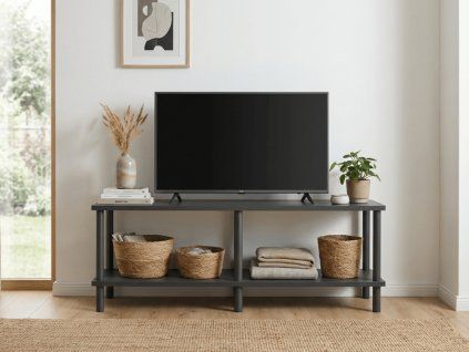 TV stolek SOLE 120 cm antracit moderní design s úložným prostorem