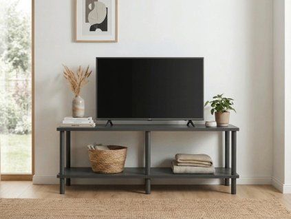 TV stolek SOLE 90 cm antracit moderní design s úložným prostorem