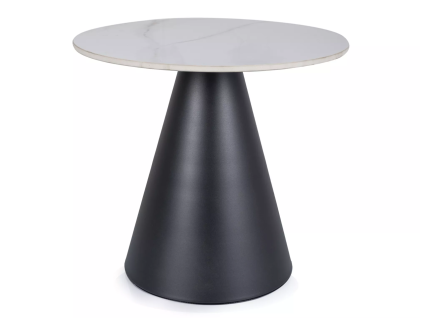 Odkládací stolek HILL Ø 50 cm bílo-černý moderní design
