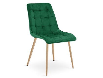 Jídelní židle SPLIT VELVET zelená v moderním industriálním interiéru