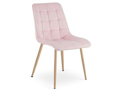 Elegantní jídelní židle SPLIT VELVET světle růžová do jídelny i kuchyně