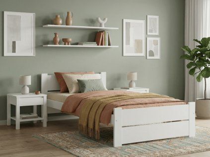 Postel IKAROS DOUBLE 90 x 200 cm, bílá