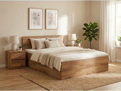 Postel SOFIA 120 x 200 cm dub artisan s moderním designem do každé ložnice
