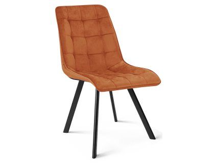 Moderní jídelní židle CIEZA VELVET terakotová s černými nohami