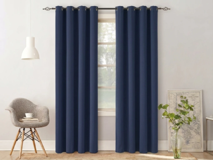 Tmavě modrý závěs OXFORD LIGHT 140x270 cm pro stylové zastínění oken