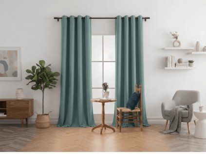 Zatemňovací závěs DREAM VELVET 140x270 cm modrozelený s elegantním sametovým vzhledem