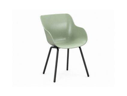 Moderní jídelní židle AMAYA RONDO, světle zelená s područkami pro interiér, terasu i zahradu v elegantním stylu
